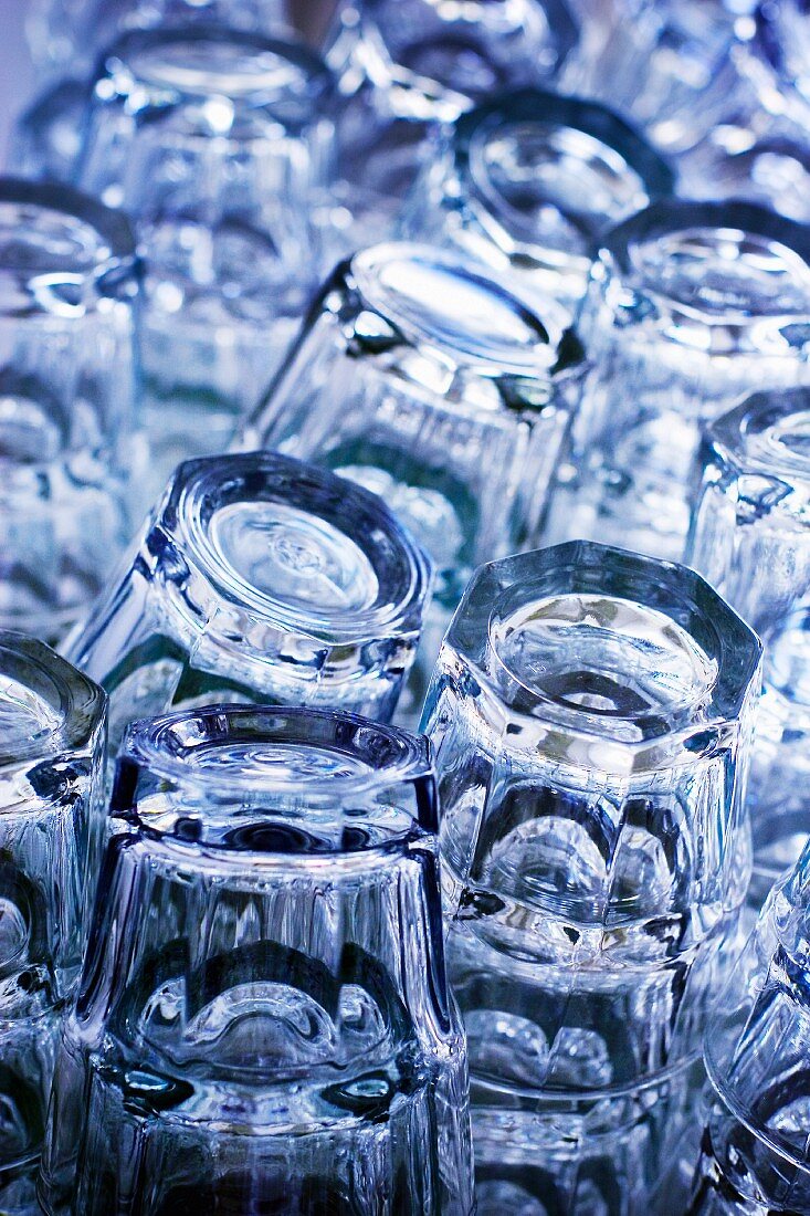 Water Glasses Stacked Upside Down