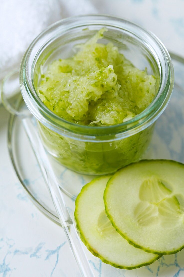 A homemade cucumber facemask for blemished skin