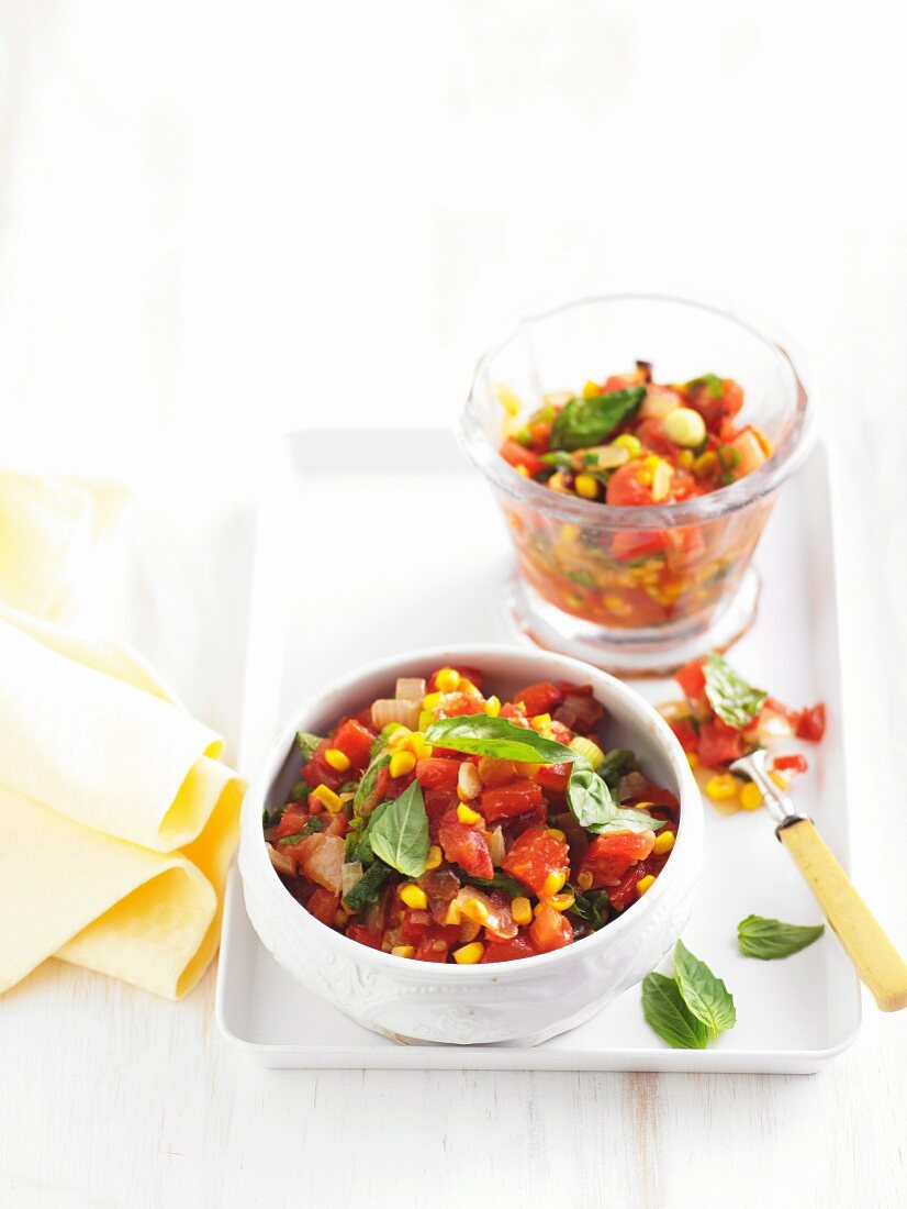 Capsicum and corn salsa