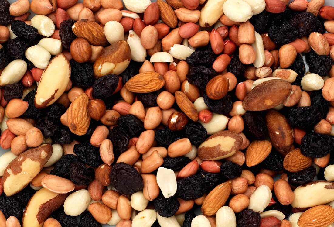 mixed nuts and raisins from above