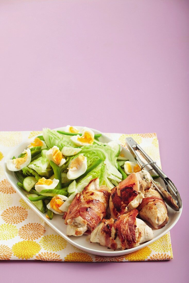 Bacon-wrapped chicken