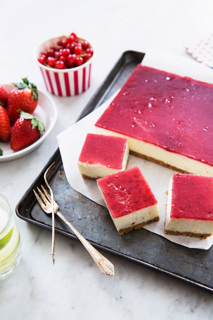 Yogurt cake with a berry glaze