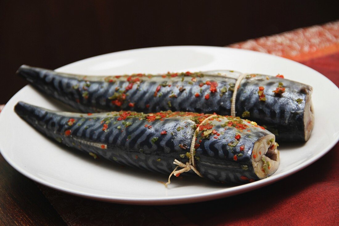 Fresh mackerel seasoned with chilli
