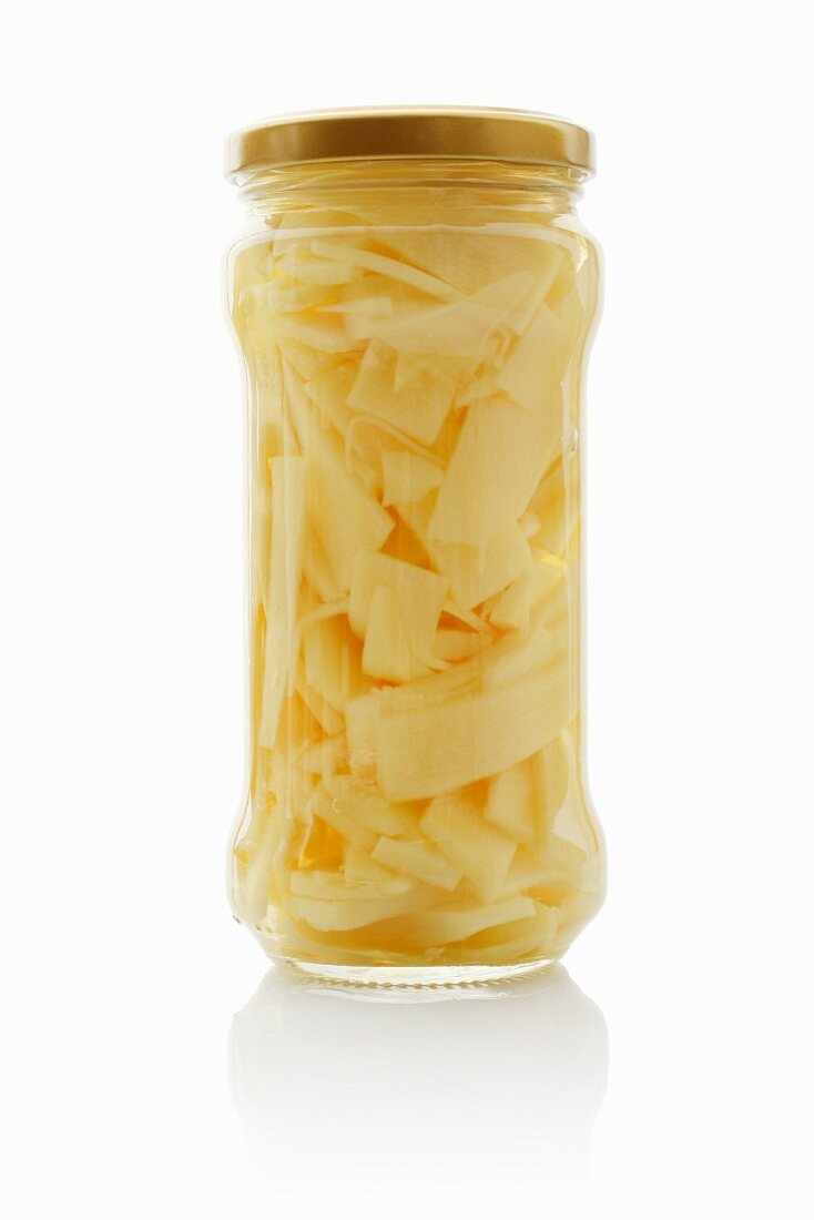 Bamboo shoots in a screw-top jar