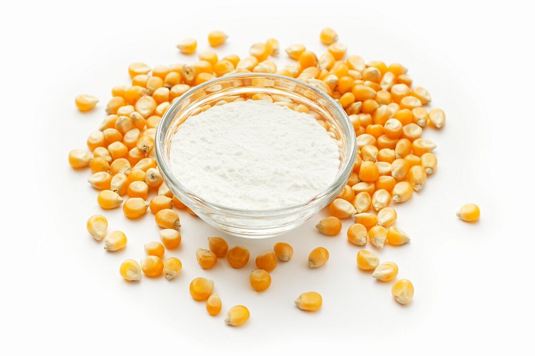 Cornflour and corn kernels