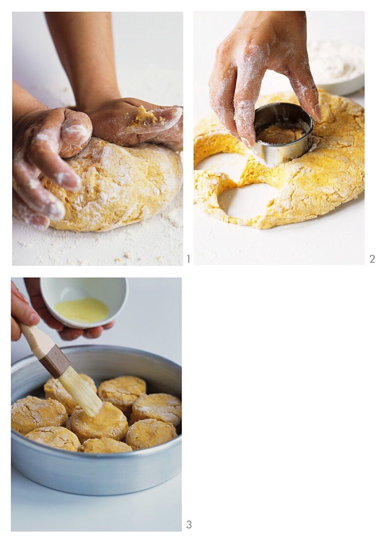 Sweet potato scones being made