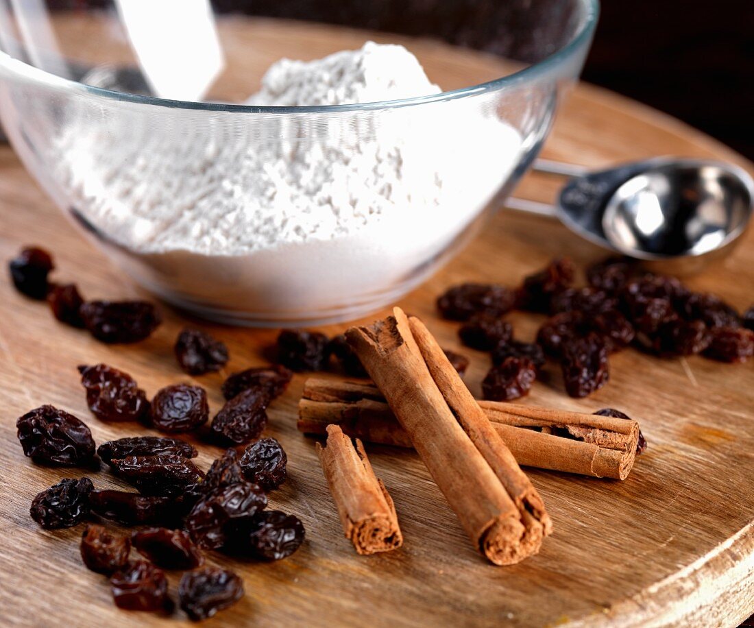 Ingredients for hot cross buns