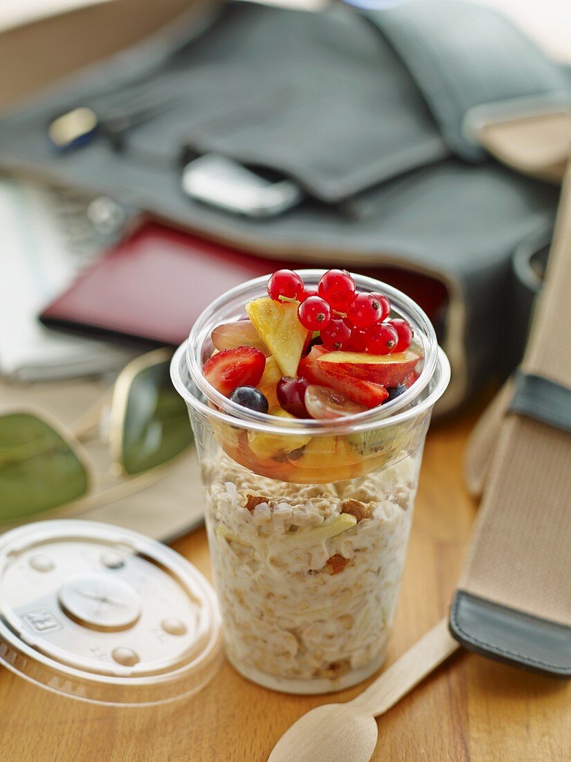 Take away muesli with fruits