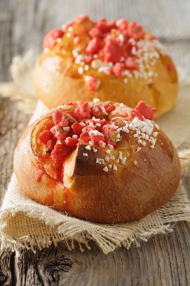 Brioche with sugar and sweets (France)