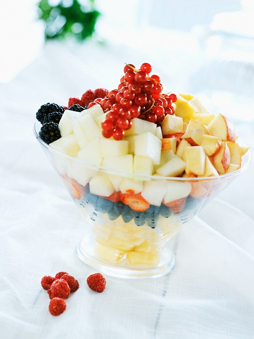 A large fruit salad