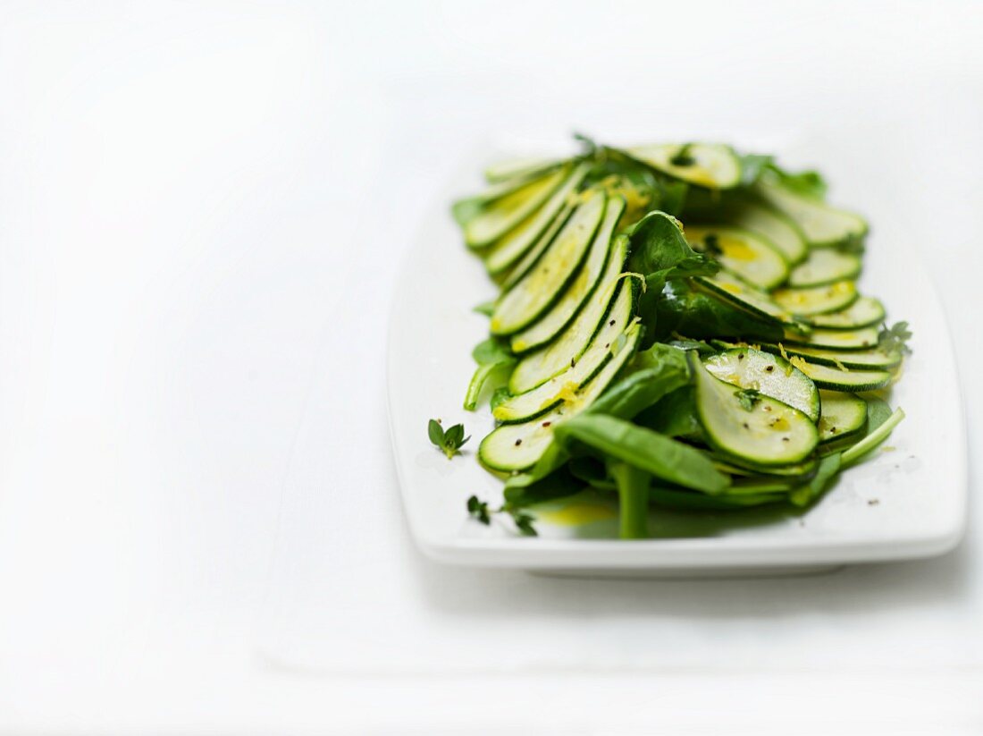 Courgette and pea salad