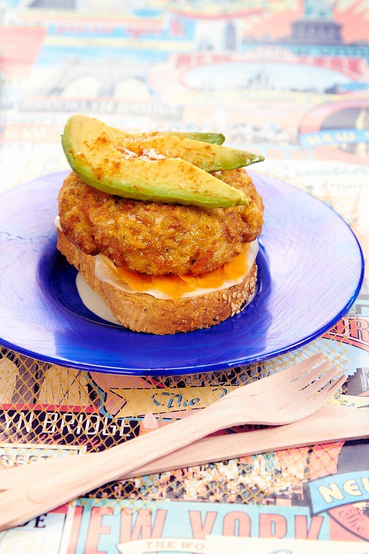 Vegan burgers with avocado