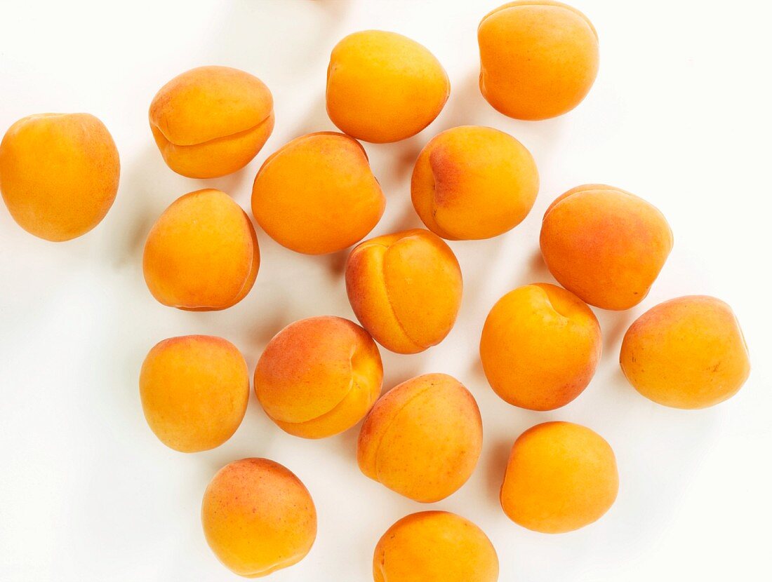 Fresh apricots seen from above