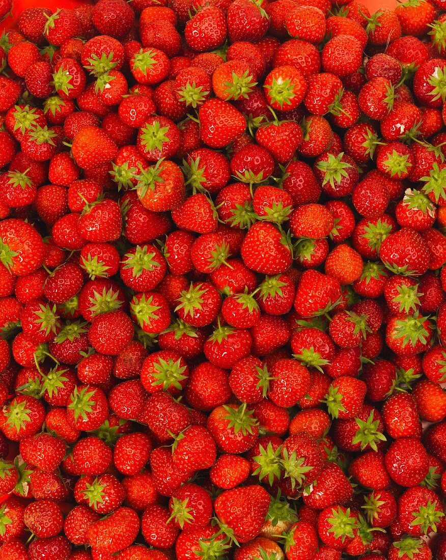 Strawberries seen from above