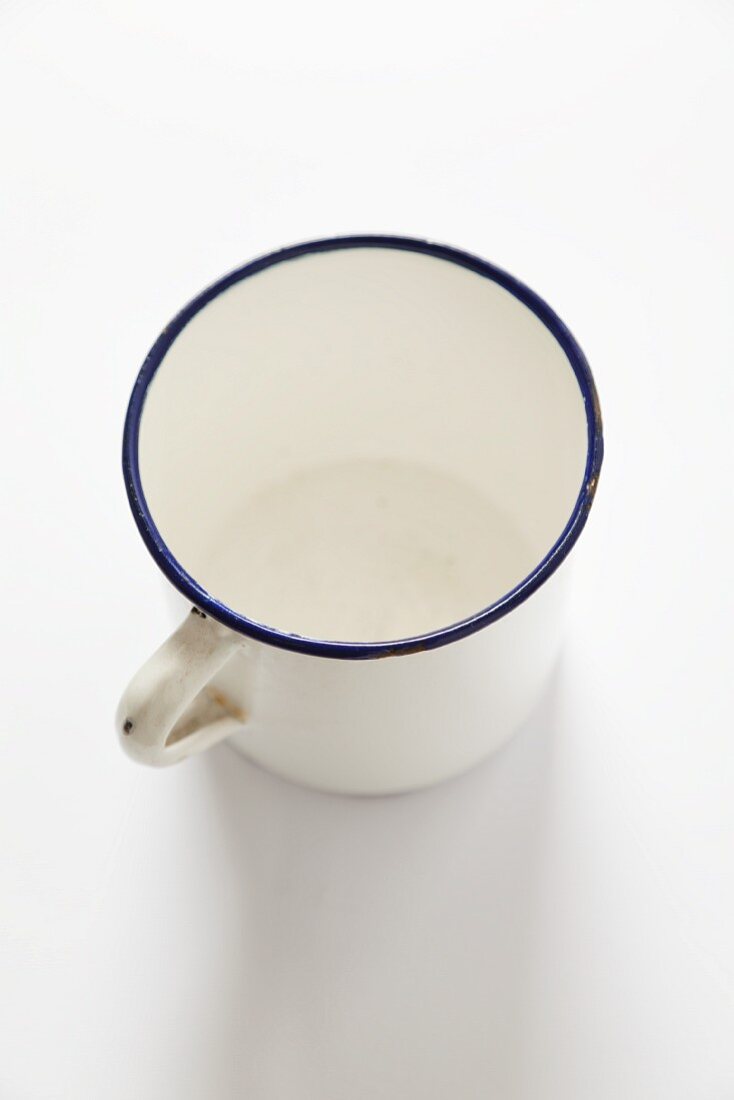 An enamel mug