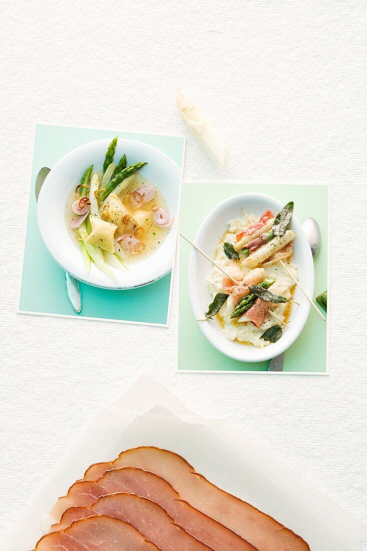 Goes well together: asparagus and ham
