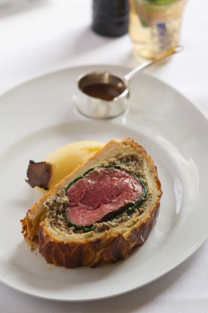 Fillet of beef wrapped in pastry