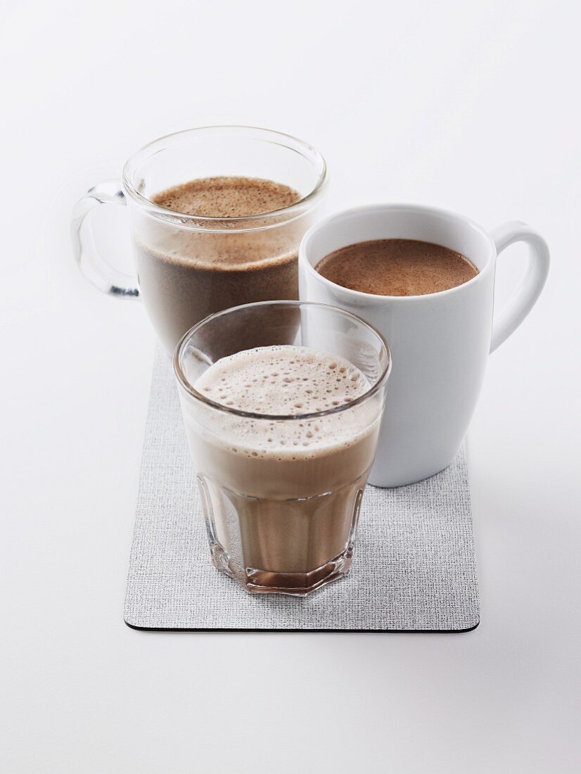 Various types of hot chocolate