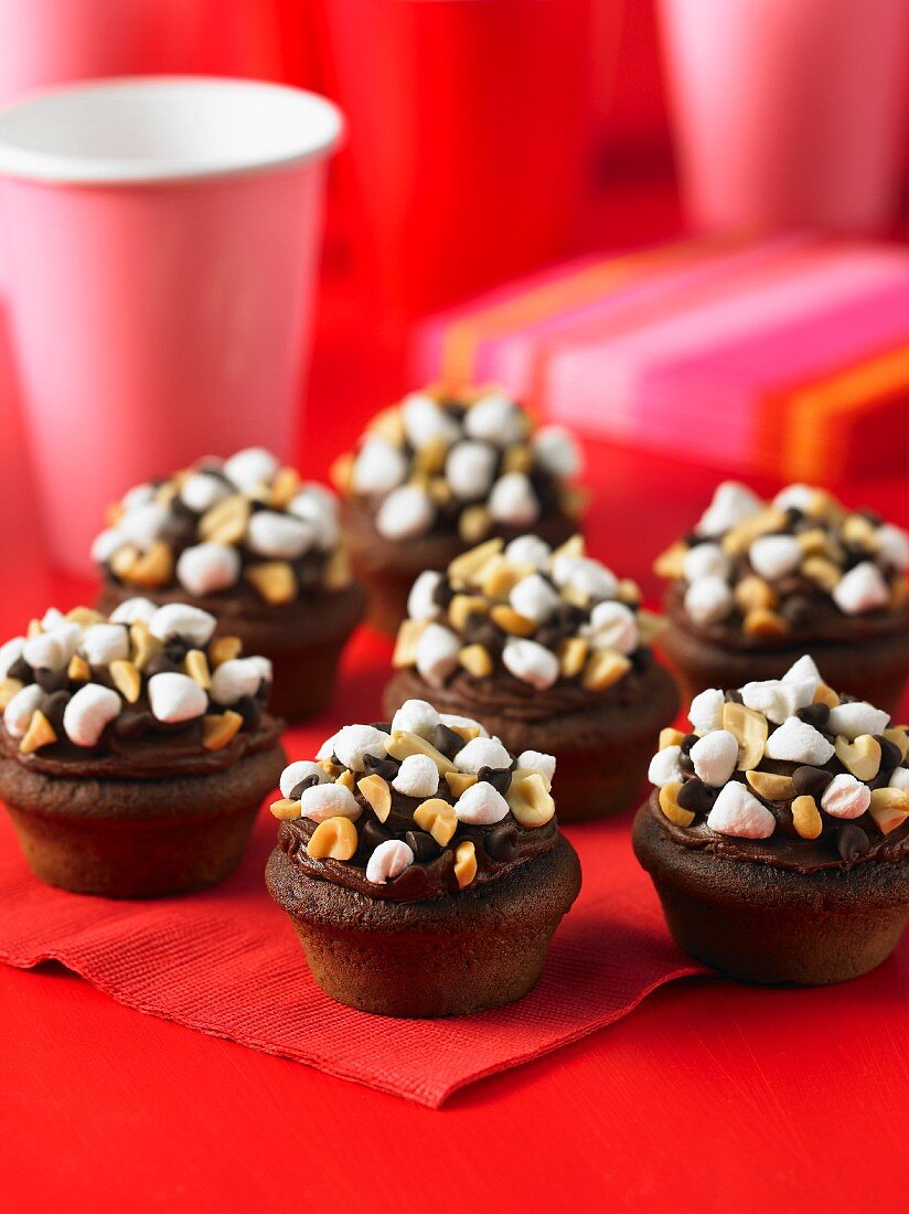 Inside Out Rocky Road Cupcakes