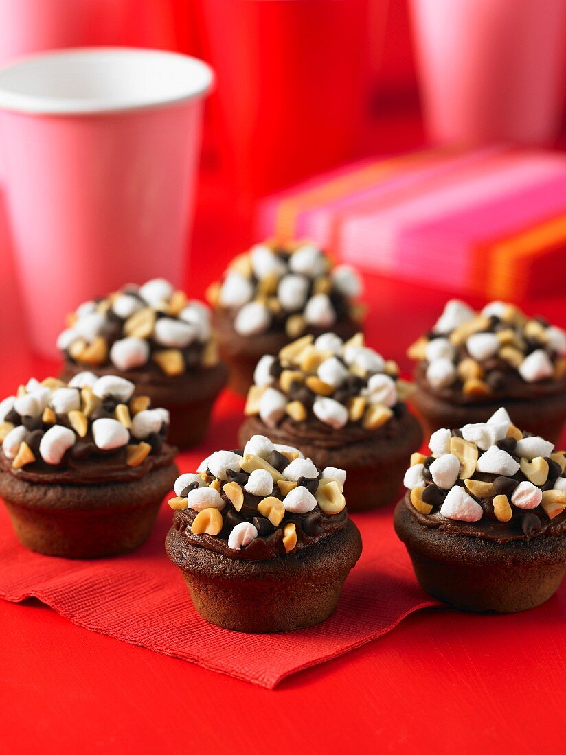 Inside Out Rocky Road cupcakes