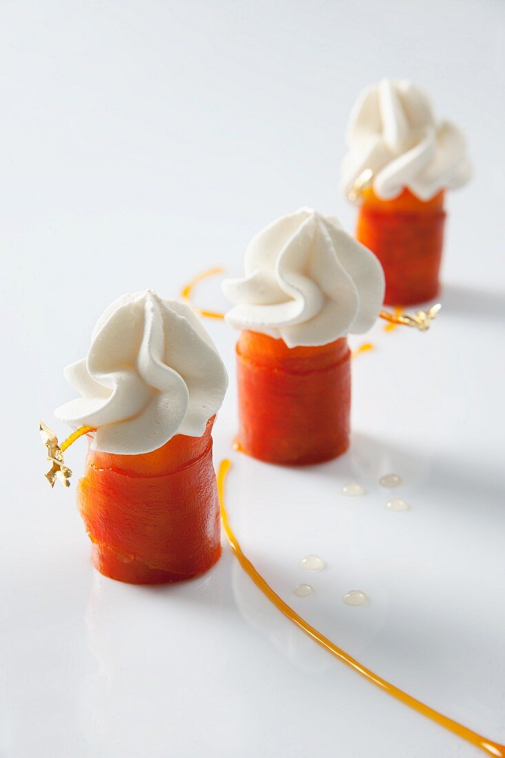 Carrot sweets with cream