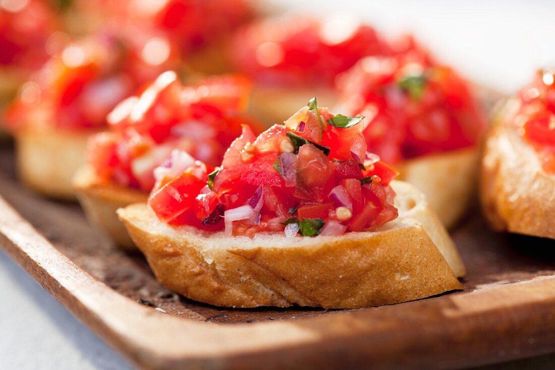 Bruschetta with tomato and basil