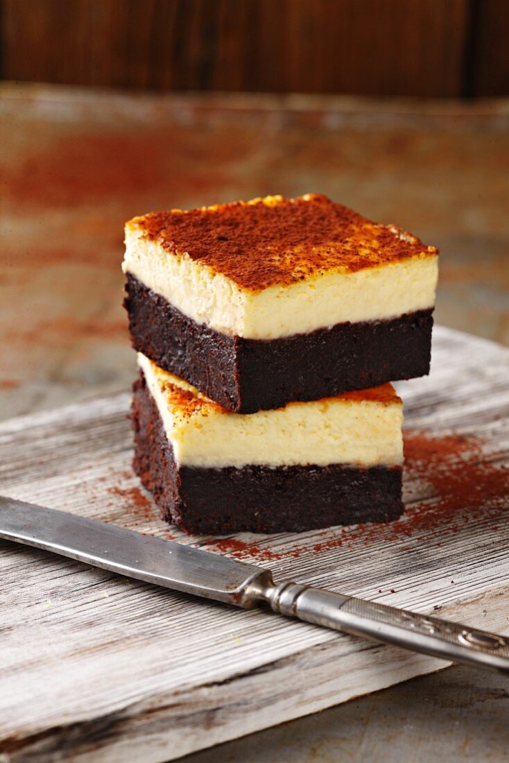 Chocolate and cream cheese slices