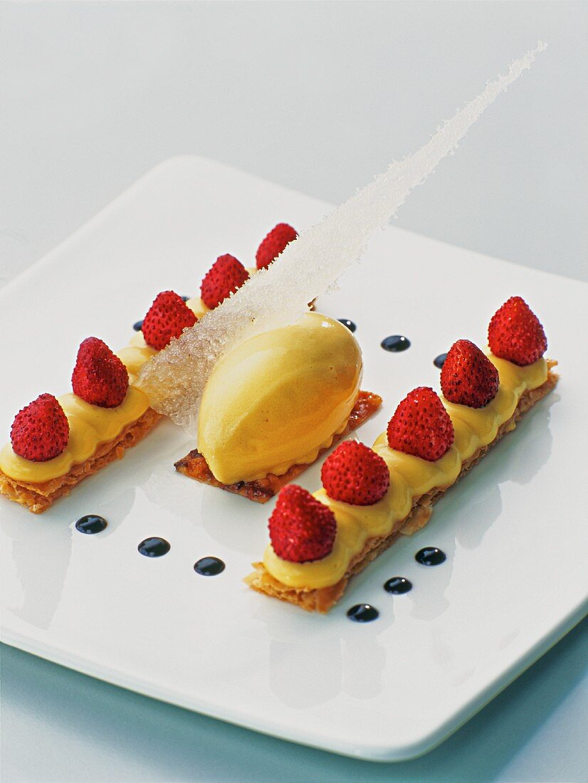 A strawberry and vanilla dessert