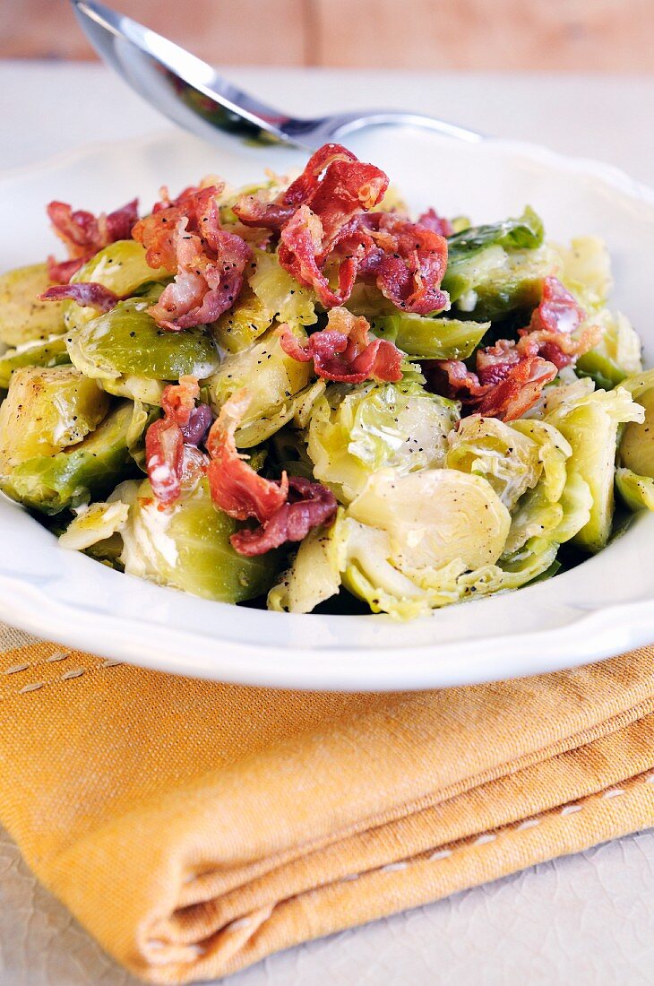 Brussels sprouts with Pancetta and cream