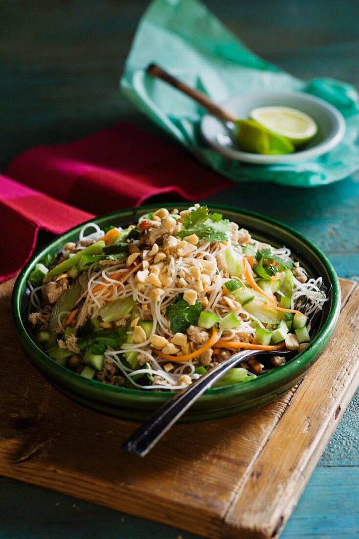 Chicken salad with bean sprouts and nuts (Asia)