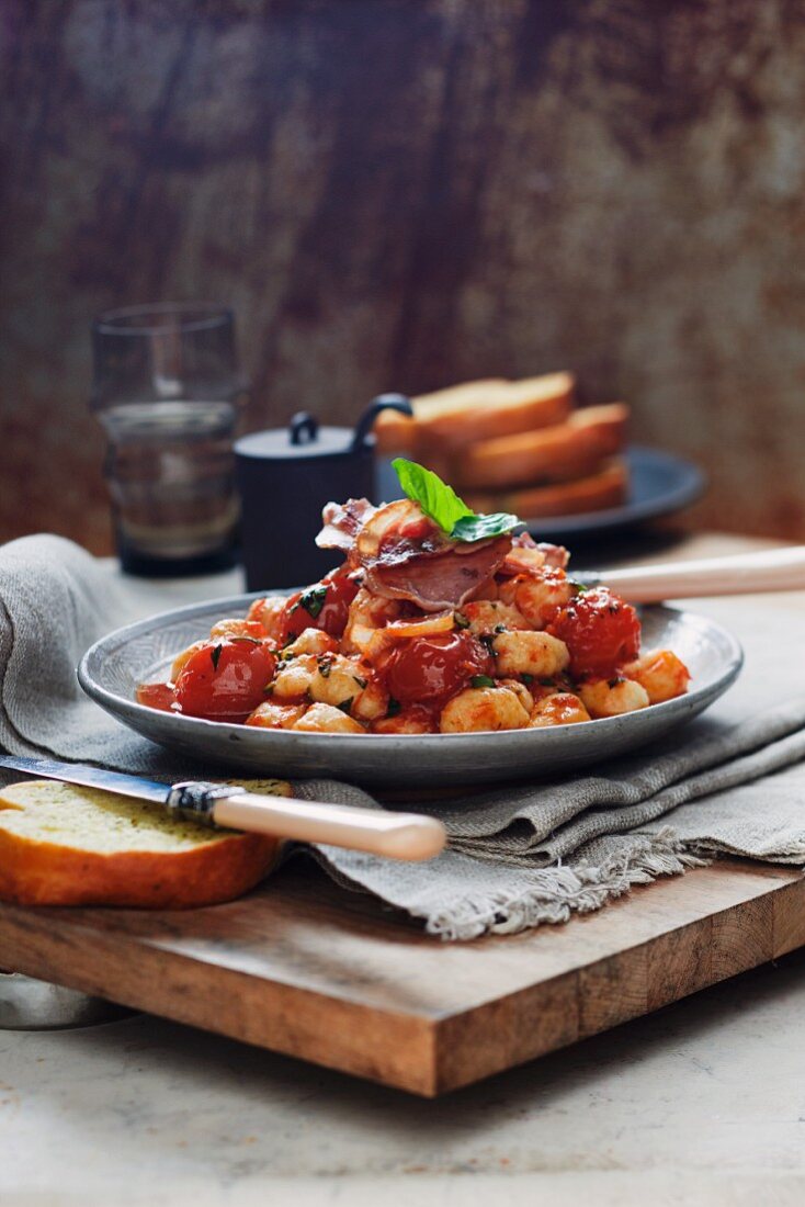 Gnocci with Pancetta and tomatoes