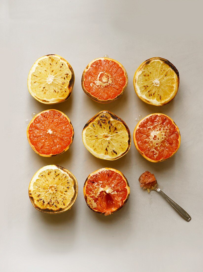Grilled grapefruits