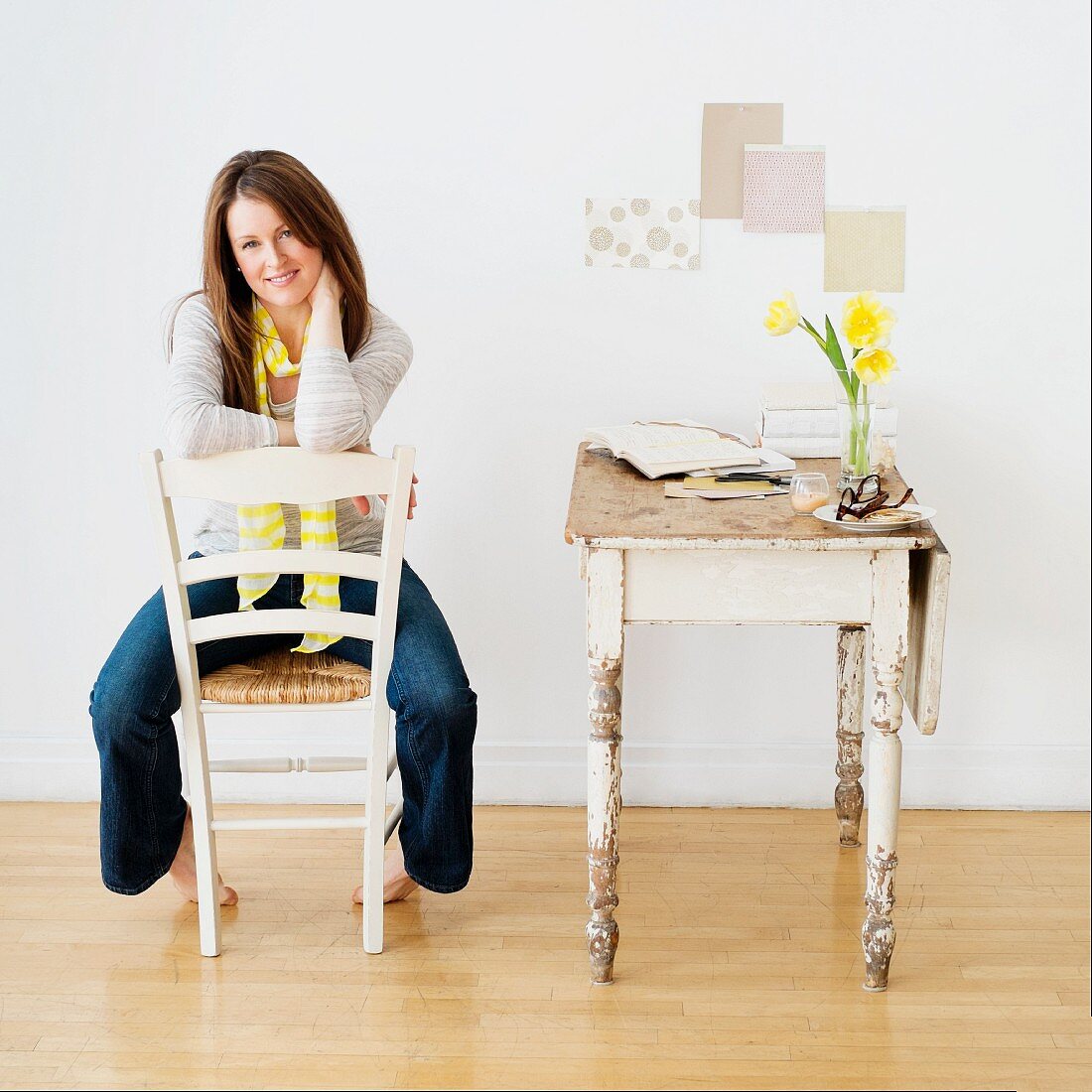 Woman sitting on chair