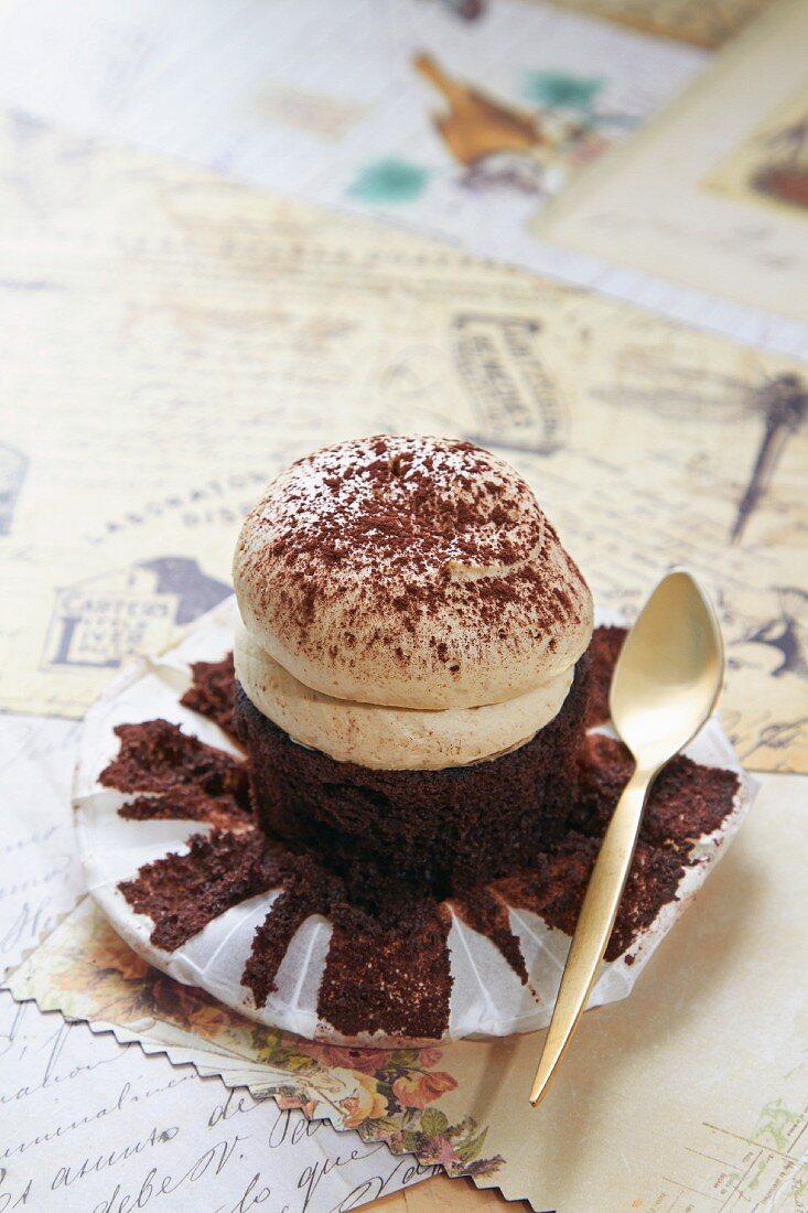 Ein Tiramisu-Cupcake