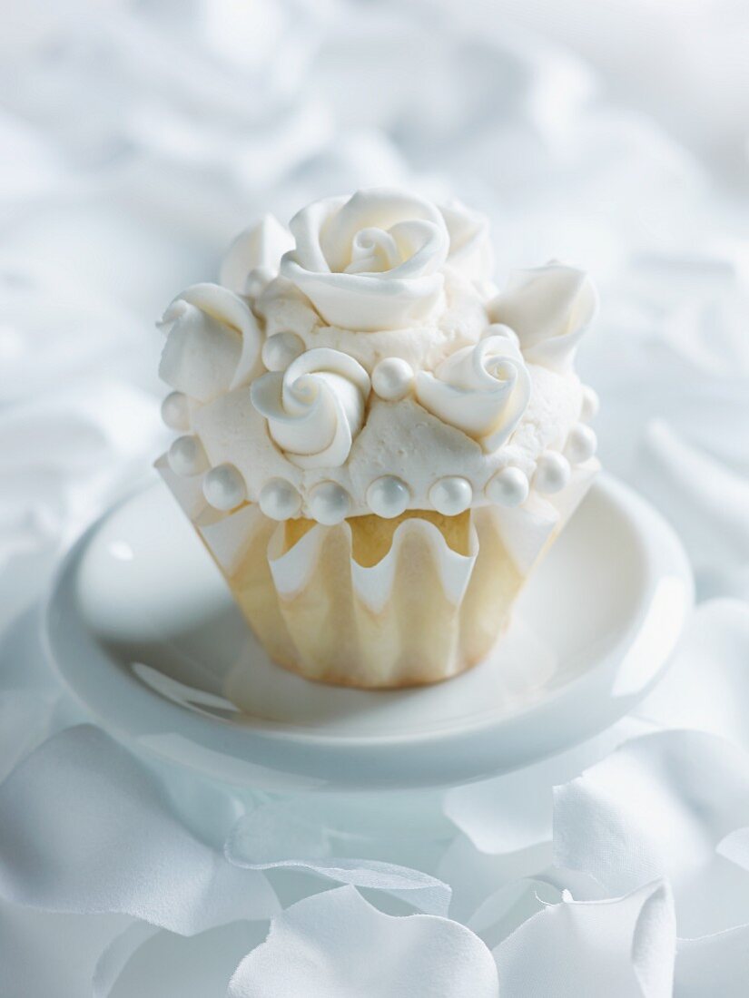 A wedding cupcake