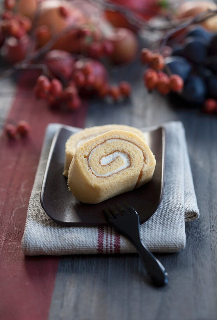 Swiss roll with chestnut cream