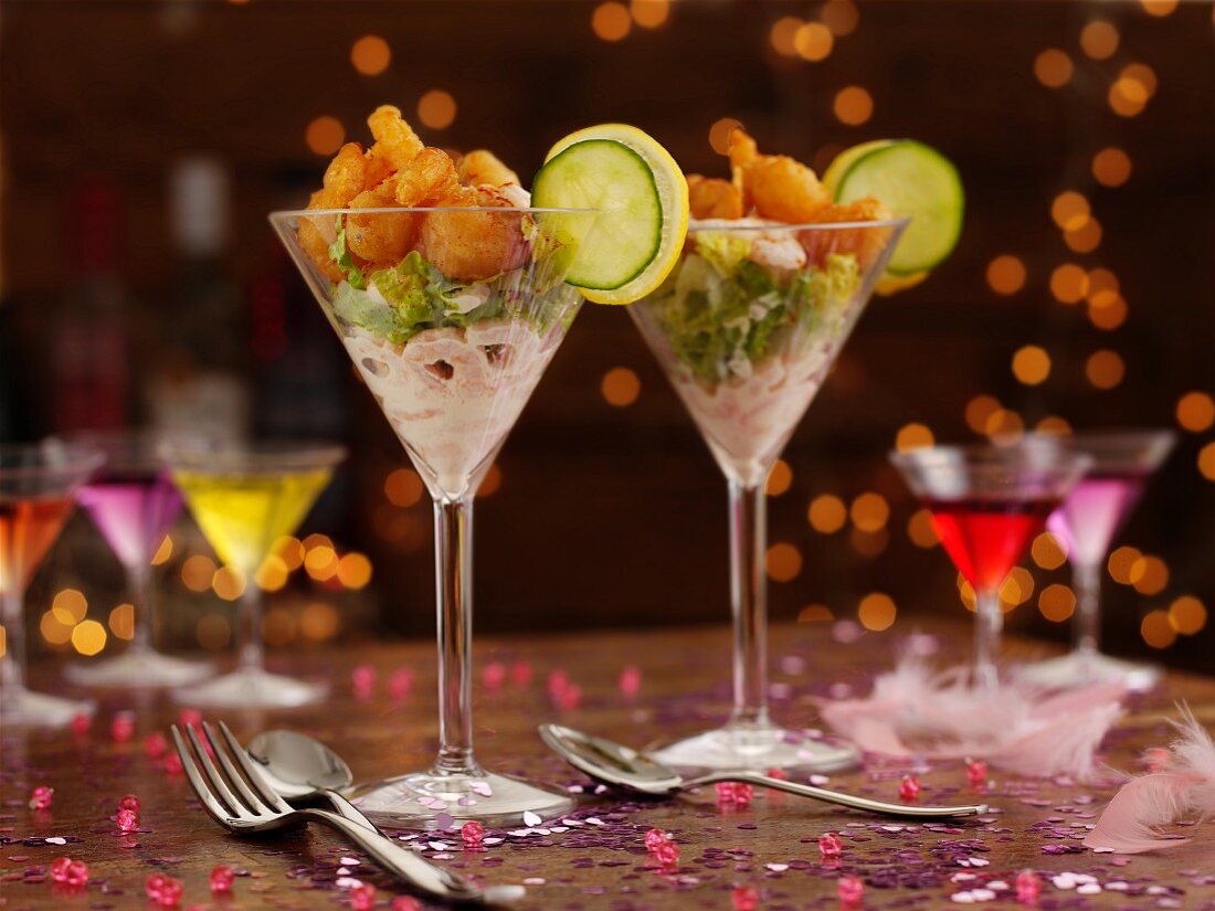 Two prawn cocktails for a party