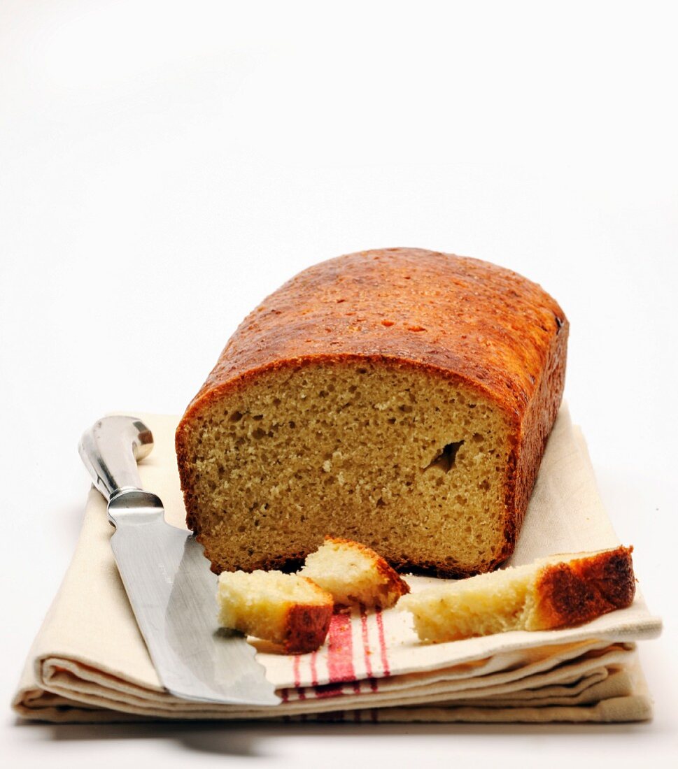 Potato bread on a tea towel