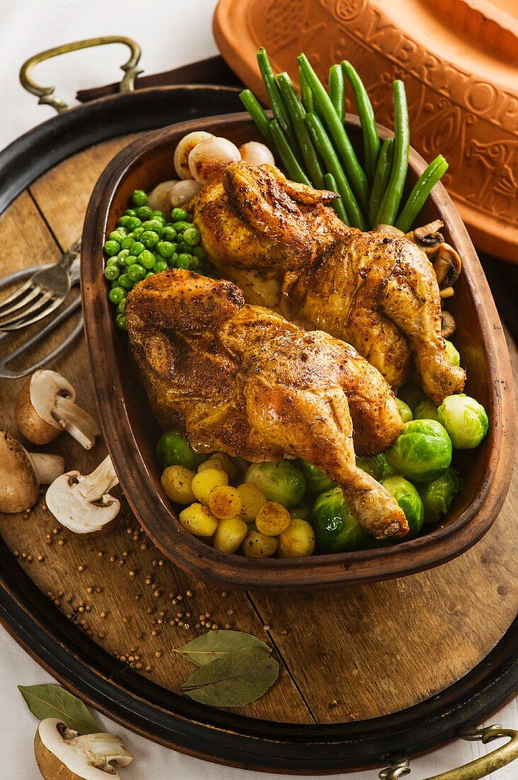 Roast chicken with vegetables