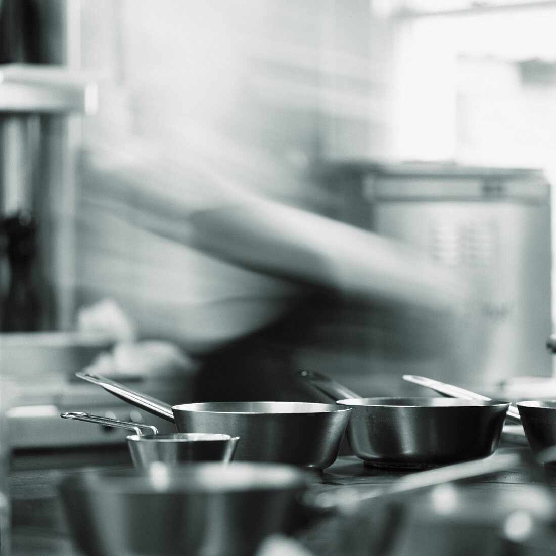 A chef in a restaurant kitchen