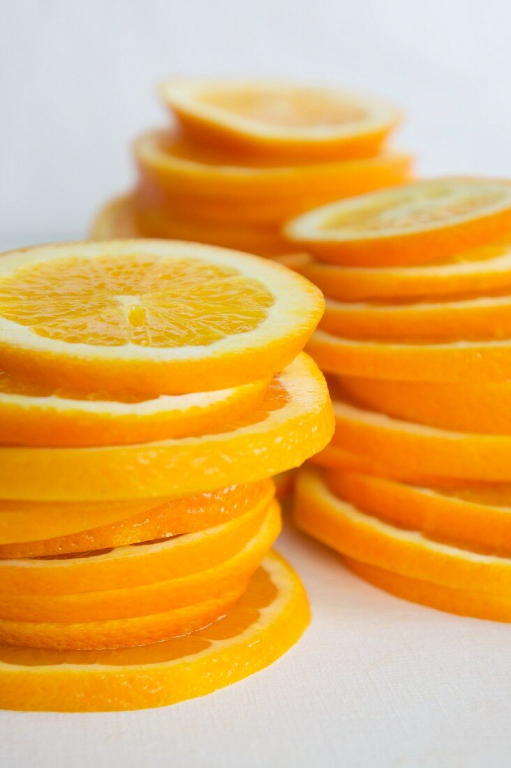 Stacks of orange slices