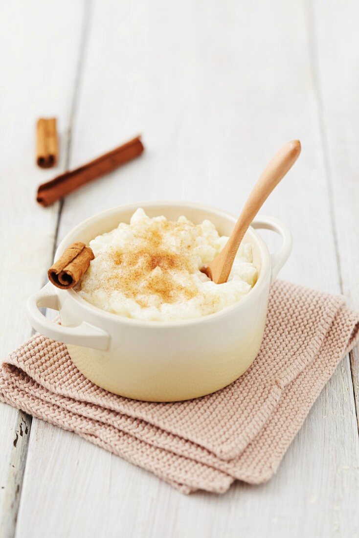 Rice pudding with cinnamon