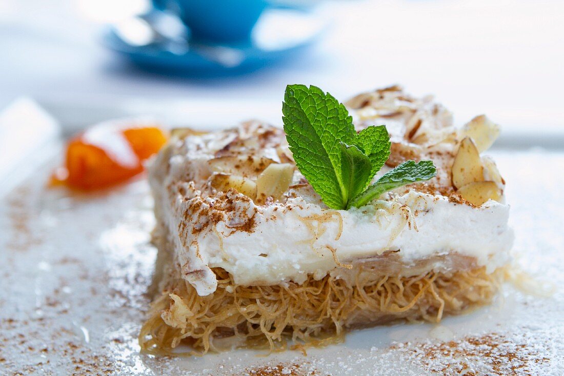 Ekmek (layered desserts made with kadaifi and cream, Greece)