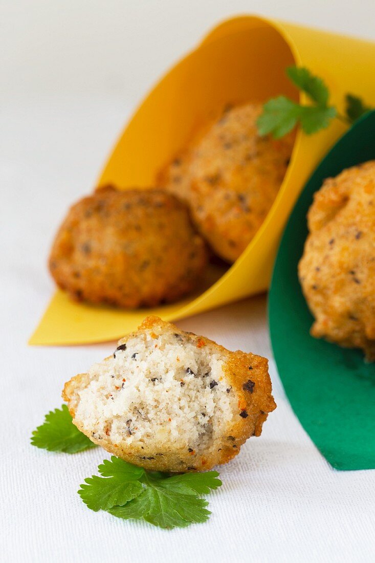 Acaraje (fried bean dumplings with prawns, Brazil)