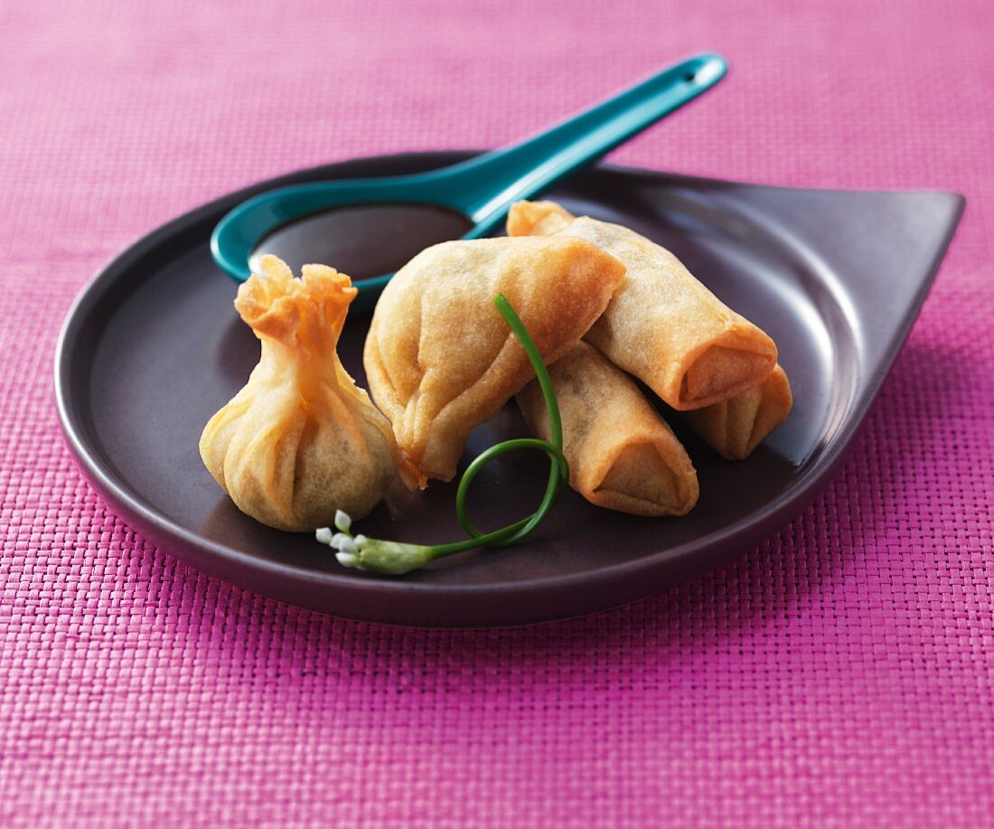 Spring rolls filled with duck (Asia)