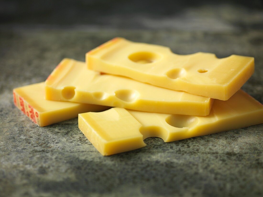 Emmentaler cheese slices
