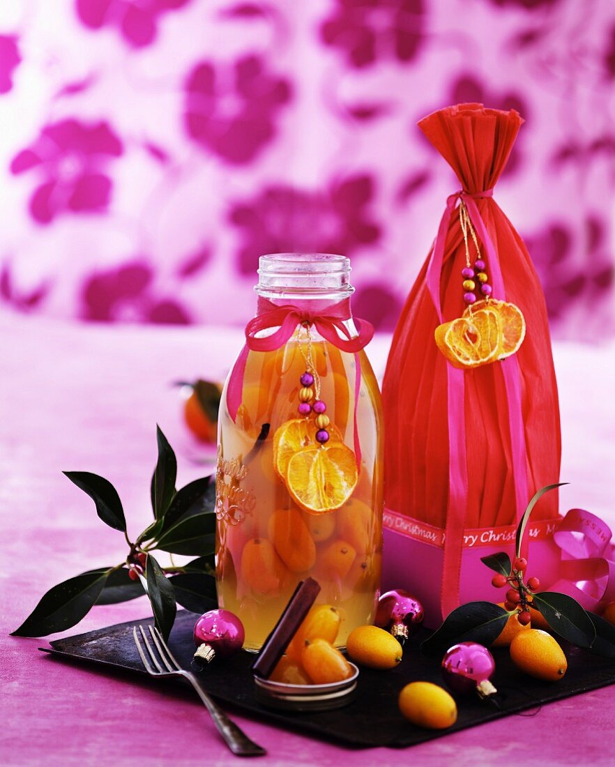 Preserved citrus fruits as Christmas presents