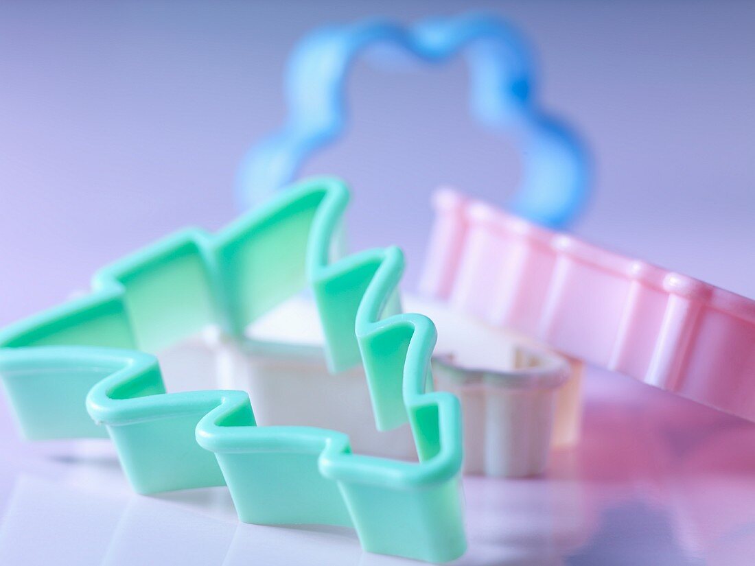 Pastel coloured cookie cutters