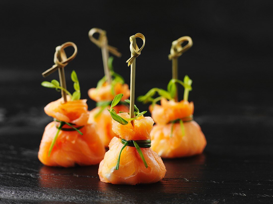 Smoked salmon parcels