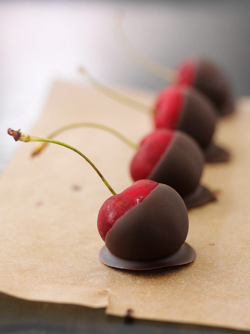 Cherries dipped in a chocolate